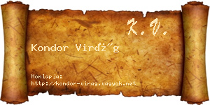 Kondor Virág névjegykártya