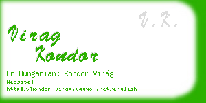 virag kondor business card