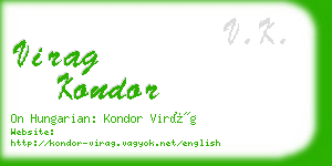 virag kondor business card